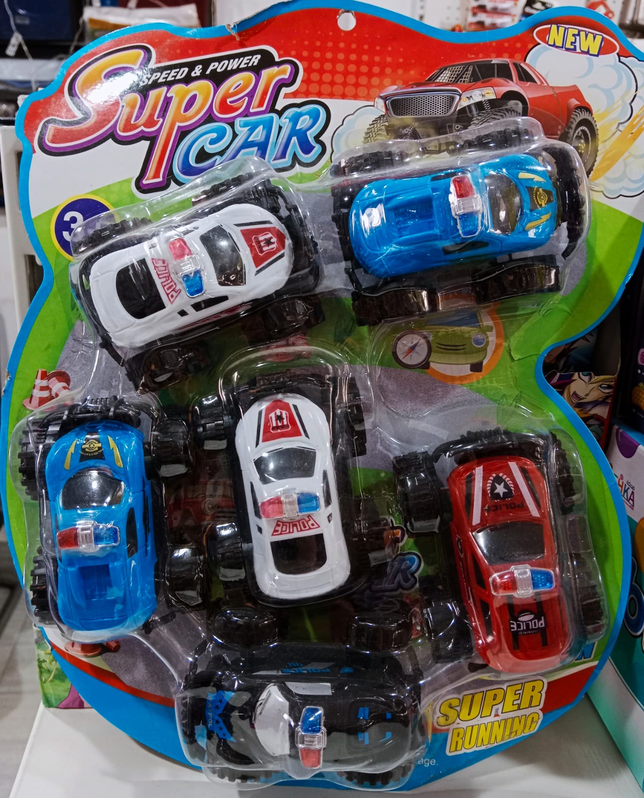 كارت عربيات بوليس صغيرة 6 * 1